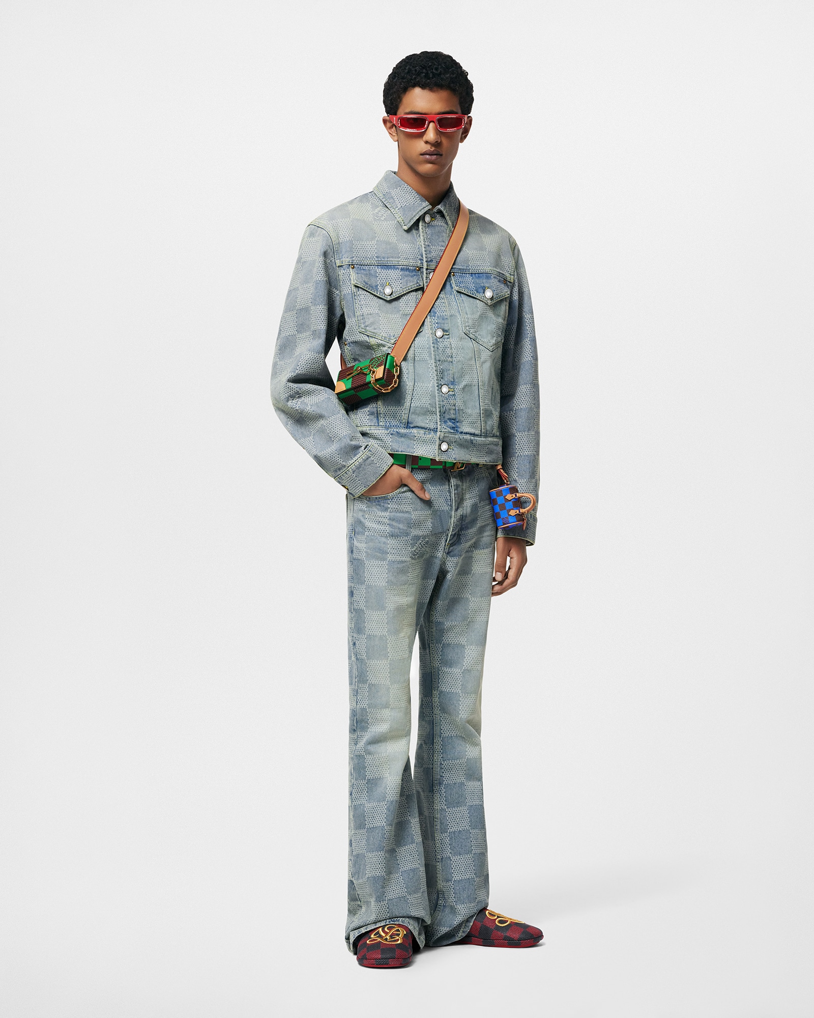 ダミエデニムシックジャケット46 Louis Vuitton ダミエデニム3Dシックジャケットサイズ44